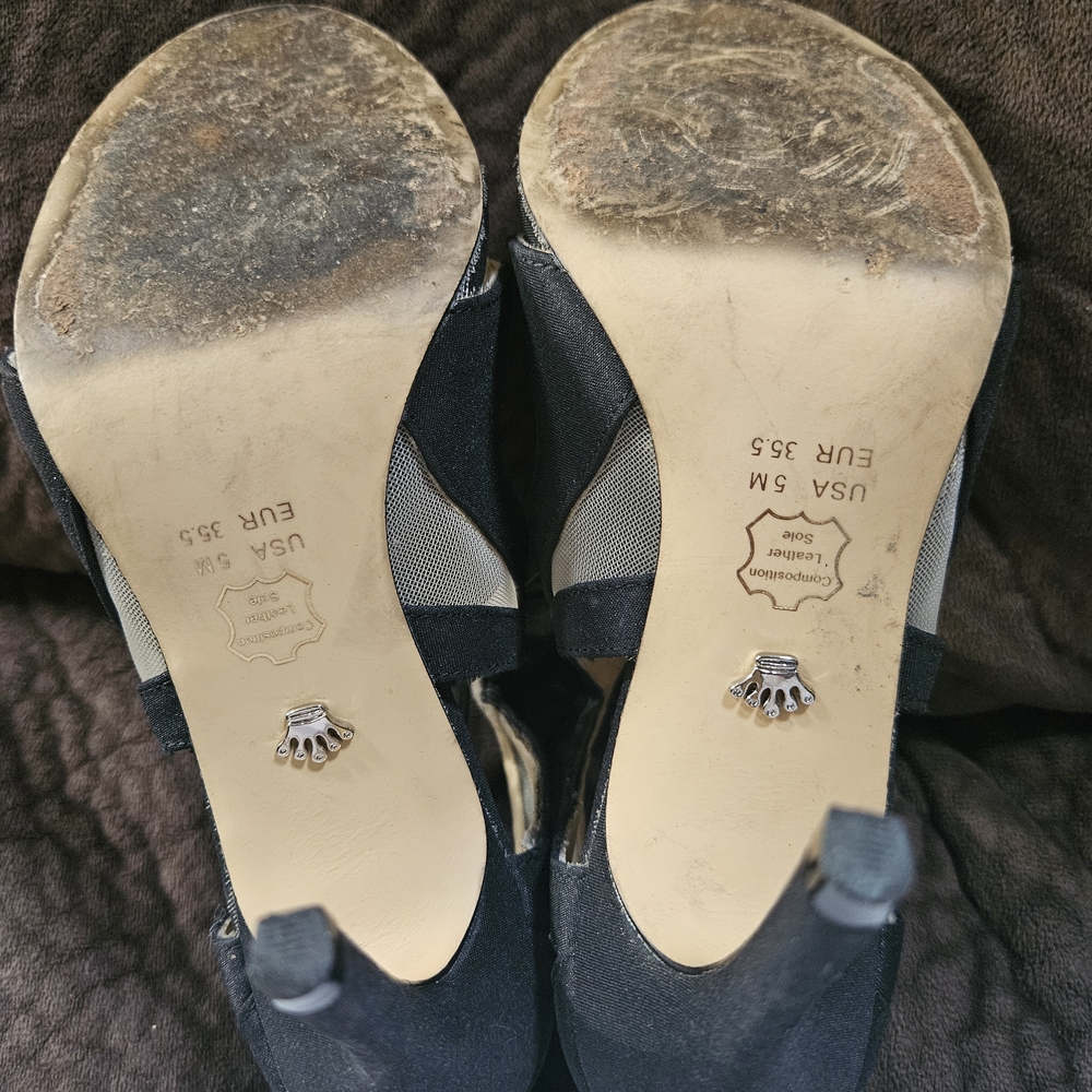 Nina Cherie Black Heels with Ankle Straps Size 5 - Picture 5 of 5